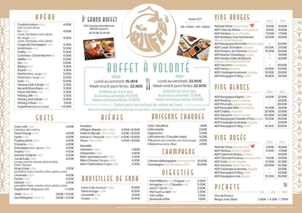 Ô' Grand Buffet - Menu Image 1